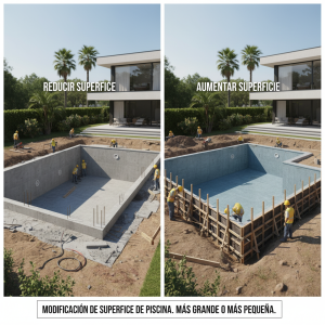 Aumentar o reducir superficie de la piscina