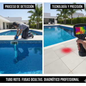 Búsqueda de fugas en tuberías de piscinas