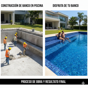 Construcción de banco en piscina