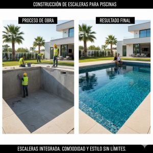 Construcción de escaleras para piscinas